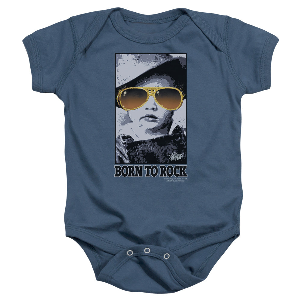Elvis Presley - Born To Rock - Infant Snapsuit - Indigo