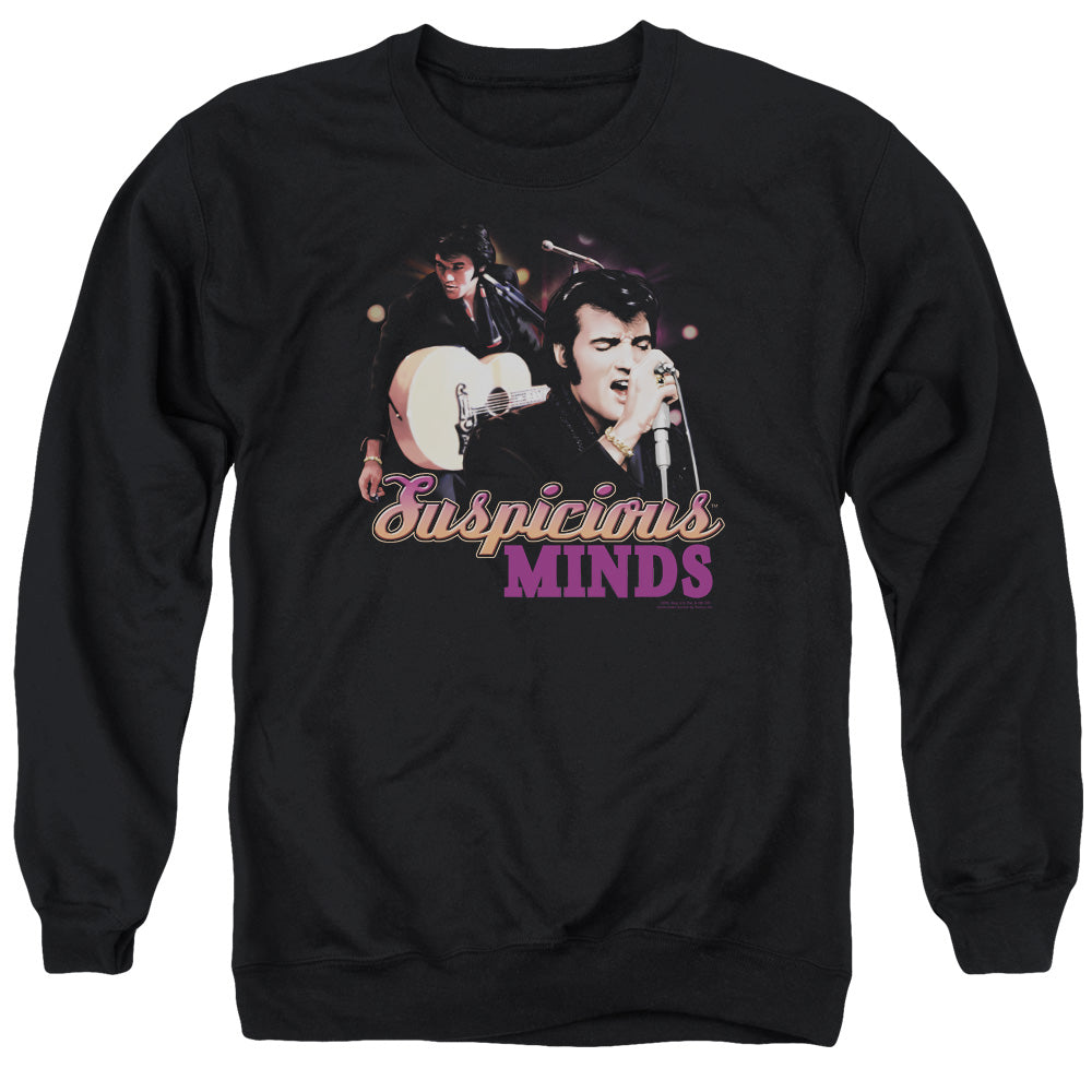 Elvis Presley - Suspicious Minds - Adult Crewneck Sweatshirt - Black