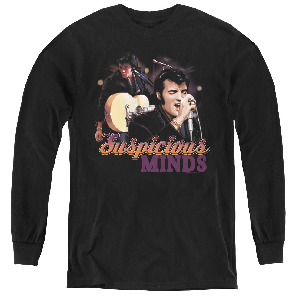 Elvis Presley - Suspicious Minds - Youth Long Sleeve Tee - Black