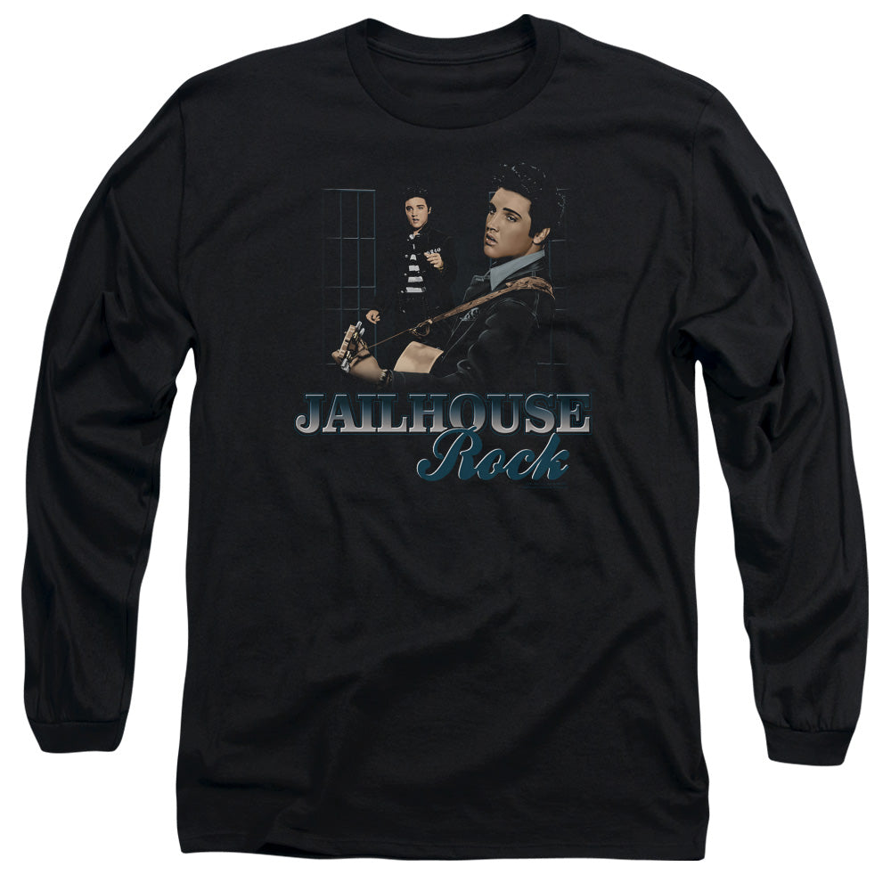 Elvis Presley - Jailhouse Rock - Long Sleeve Adult 18/1 - Black T-shirt