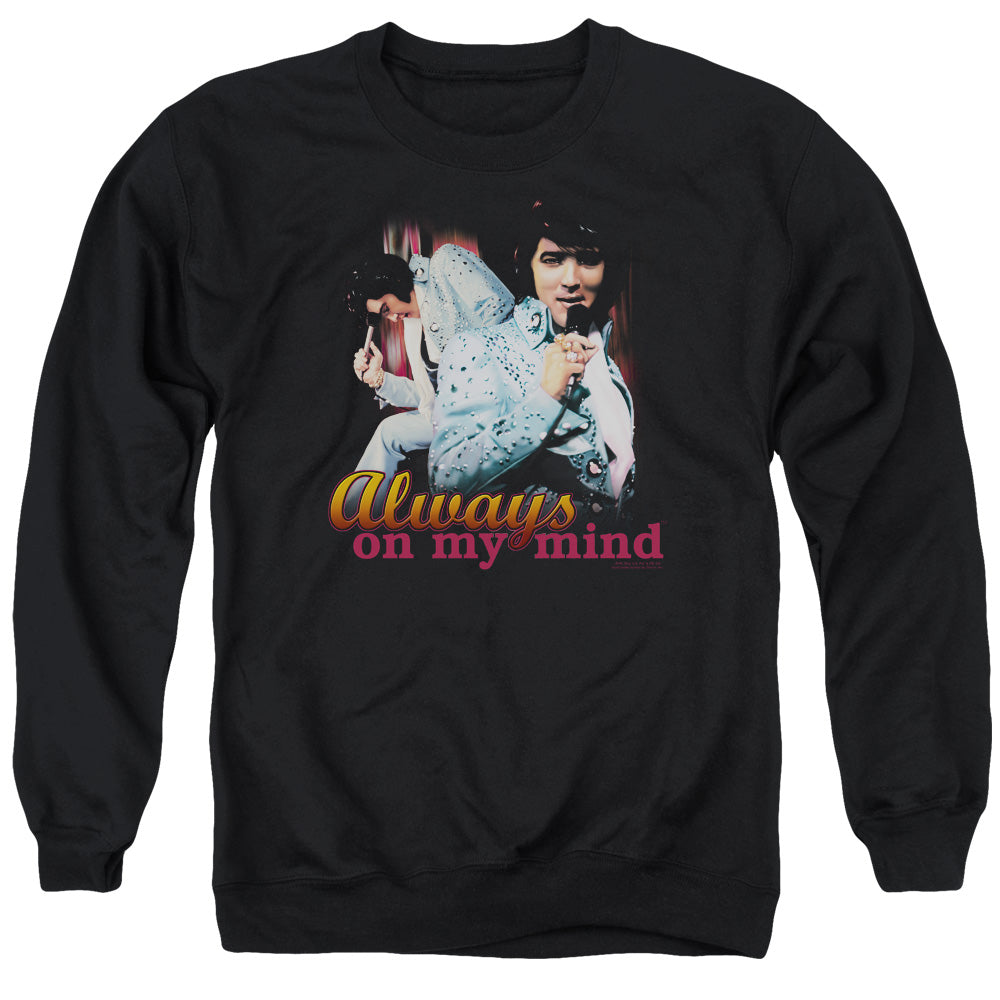 Elvis Presley Always On My Mind - Adult Crewneck Sweatshirt - Black