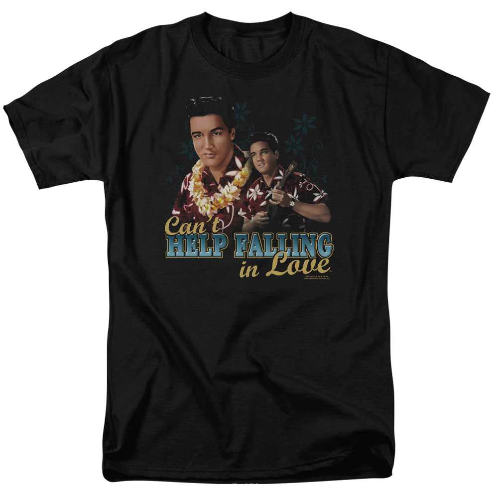 Elvis Presley - Cant Help Falling - Short Sleeve Adult 18/1 - Black T-shirt