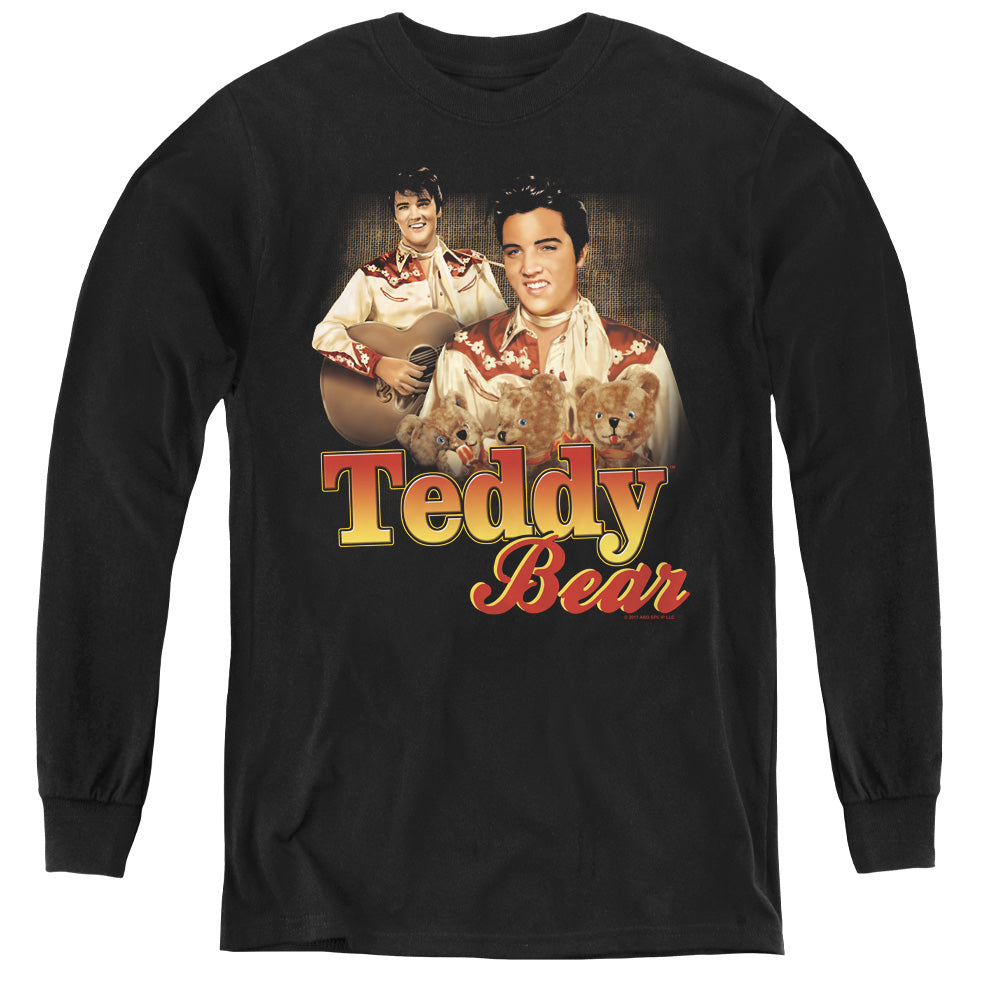 Elvis Presley - Teddy Bear - Youth Long Sleeve Tee - Black