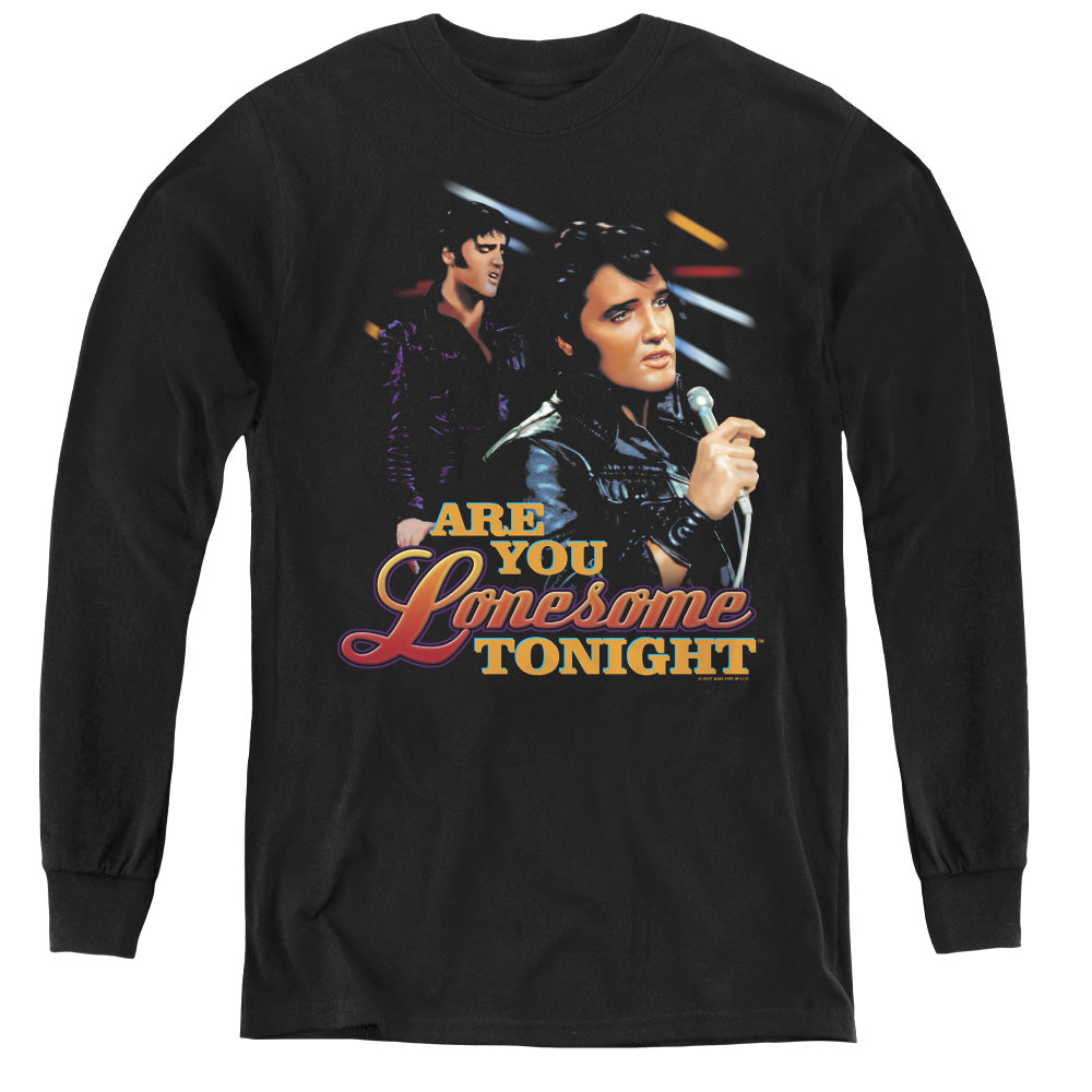 Elvis Presley - Are You Lonesome - Youth Long Sleeve Tee - Black