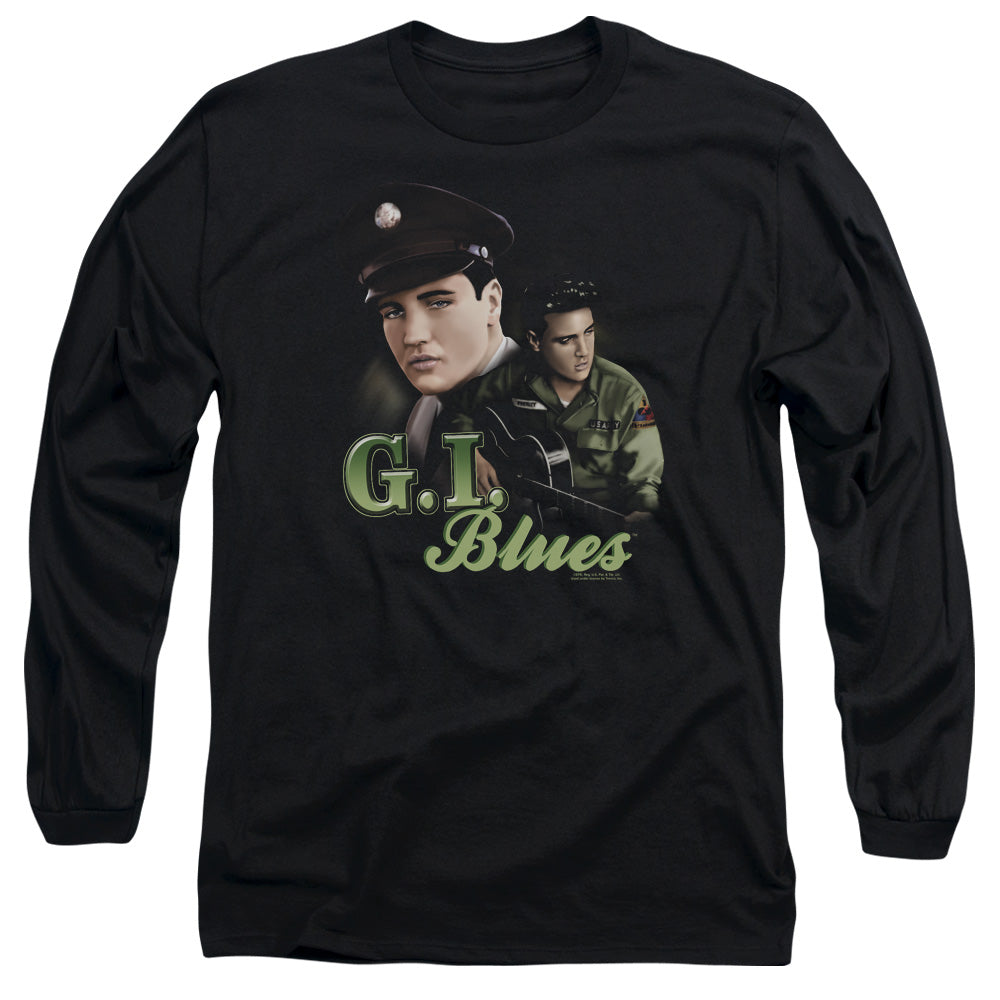 Elvis Presley - G I Blues - Long Sleeve Adult 18/1 - Black T-shirt