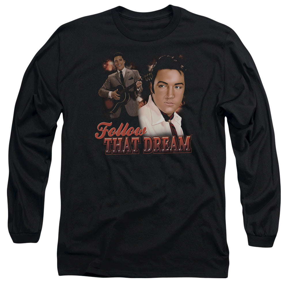 Elvis Presley - Follow That Dream - Long Sleeve Adult 18/1 - Black T-shirt