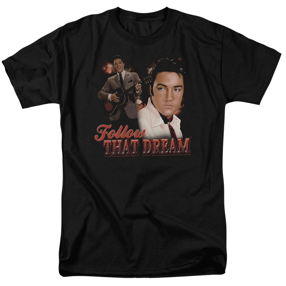 Elvis Presley - Follow That Dream - Short Sleeve Adult 18/1 - Black T-shirt
