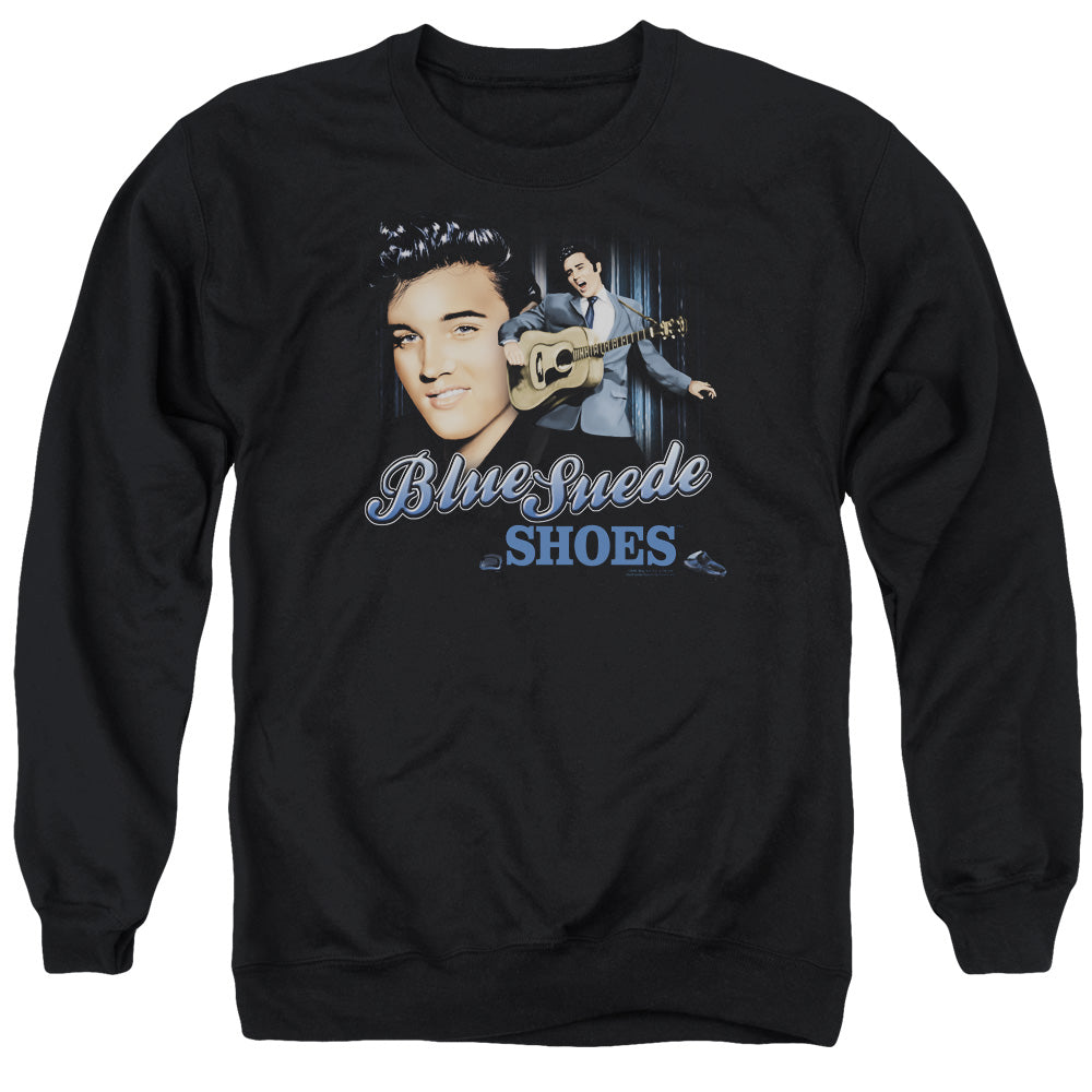 Elvis Presley - Blue Suede Shoes - Adult Crewneck Sweatshirt - Black