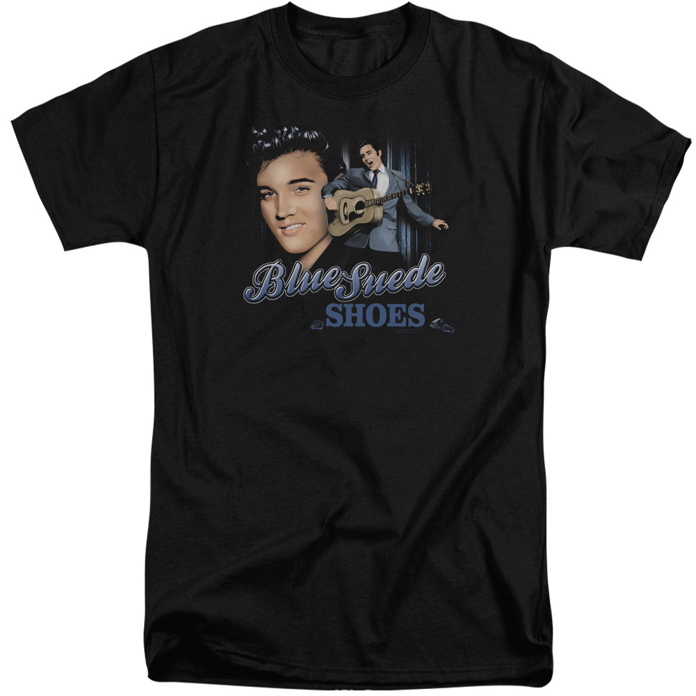 Elvis Presley - Blue Suede Shoes - Short Sleeve Adult Tall - Black T-shirt