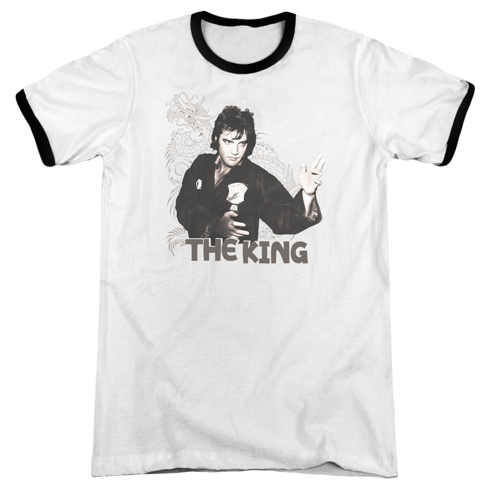 Elvis Presley - Fighting King - Adult Ringer - White/black