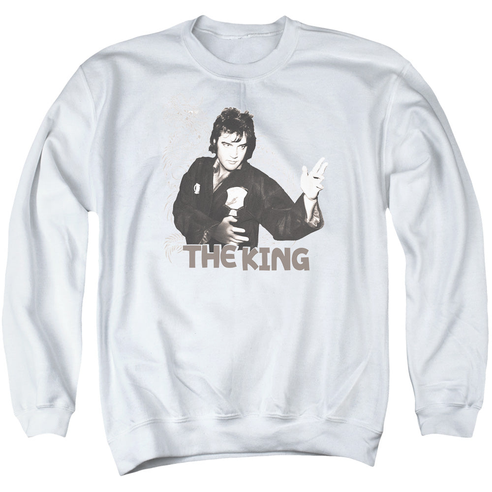 Elvis Presley - Fighting King - Adult Crewneck Sweatshirt - White