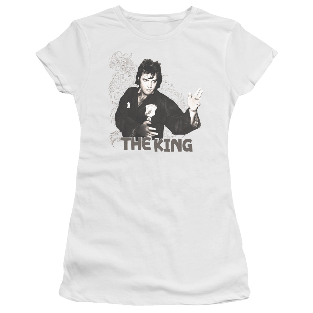 Elvis Presley - Fighting King - Short Sleeve Junior Sheer - White T-shirt