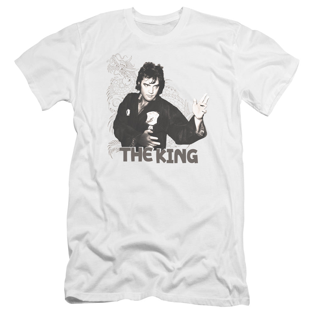 Elvis Presley - Fighting King-premuim Canvas Adult Slim Fit 30/1 - White