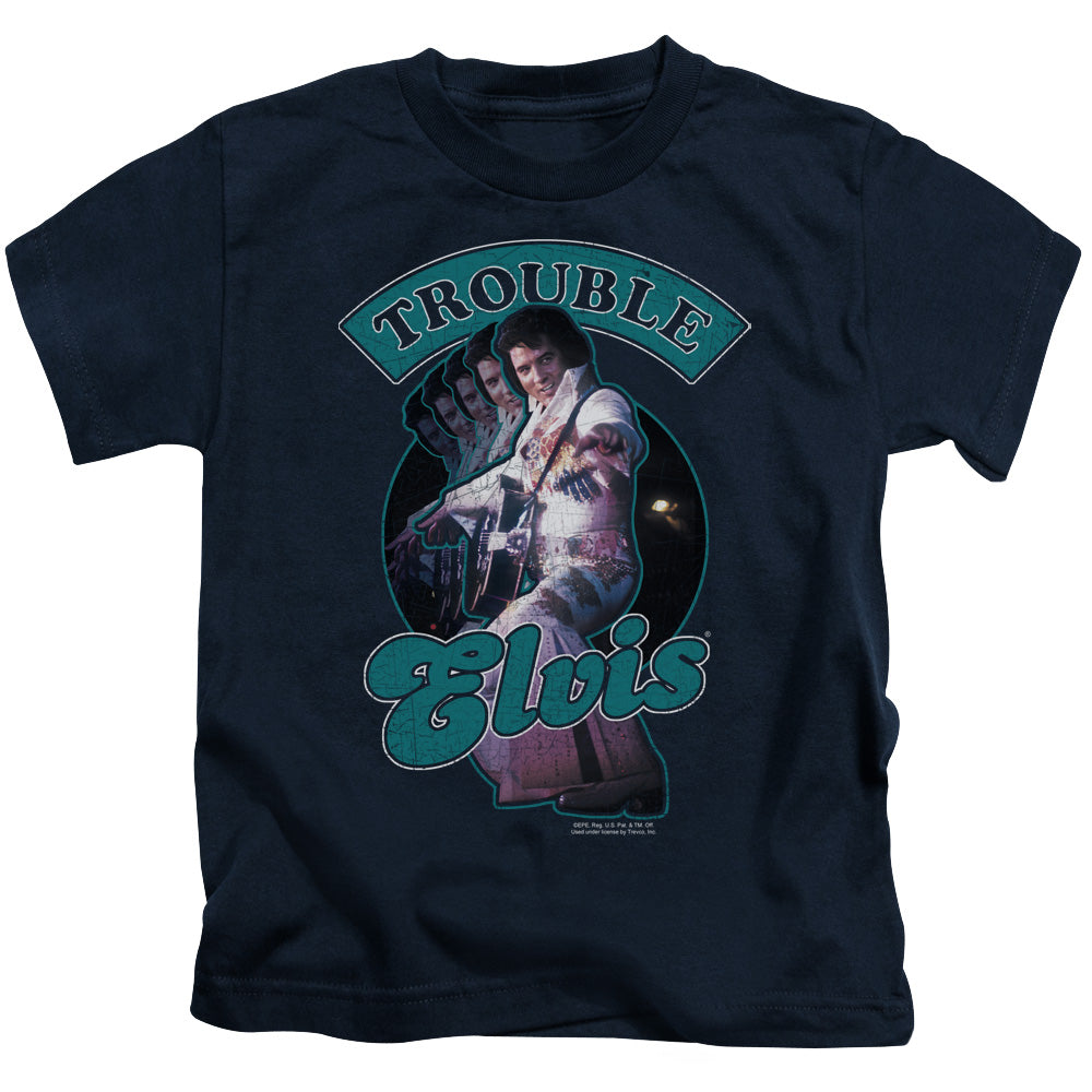 ELVIS PRESLEY TOTAL TROUBLE - S/S JUVENILE 18/1 - NAVY - T-Shirt