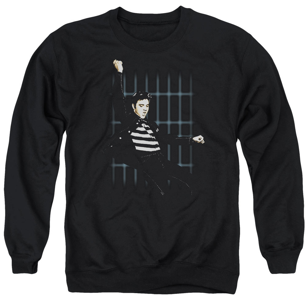 Elvis Presley - Blue Bars - Adult Crewneck Sweatshirt - Black