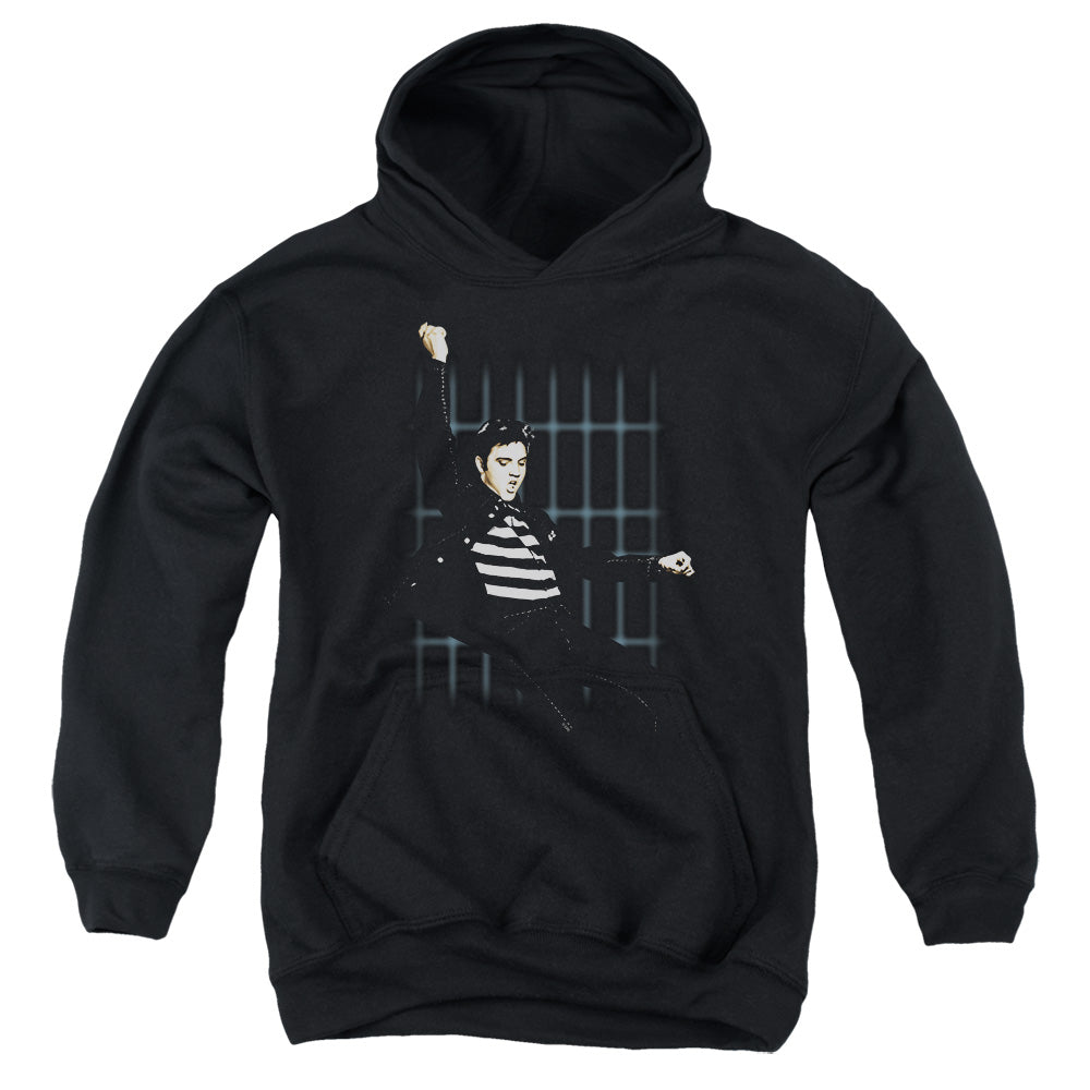 Elvis Presley - Blue Bars - Youth Pull-over Hoodie - Black