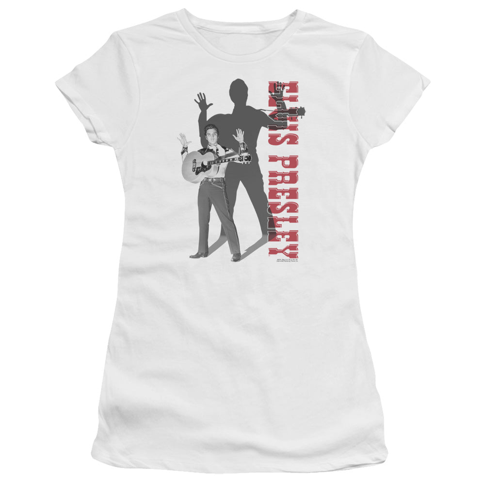 Elvis Presley - Look No Hands - Short Sleeve Junior Sheer - White T-shirt