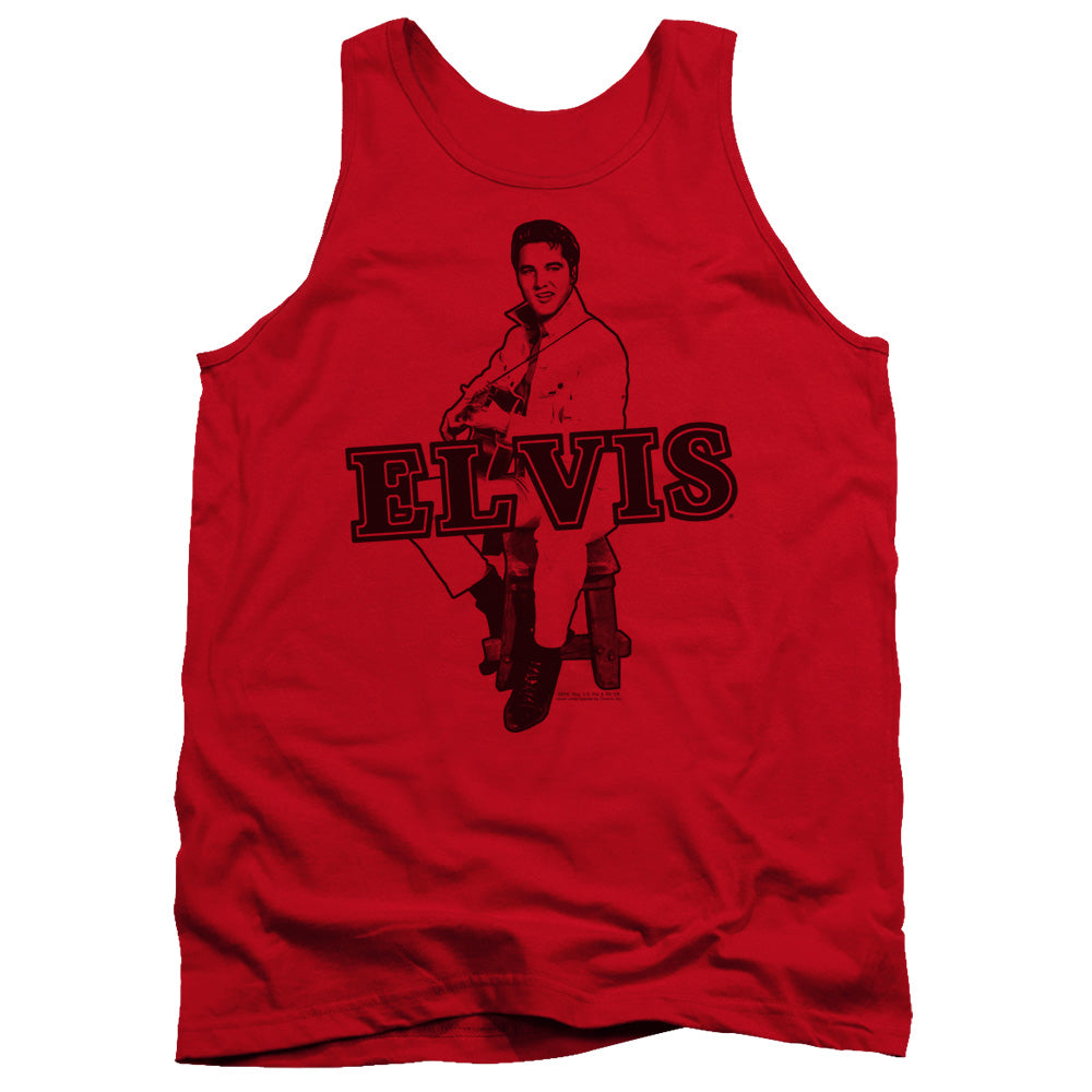 Elvis Presley - Jamming - Adult Tank - Red
