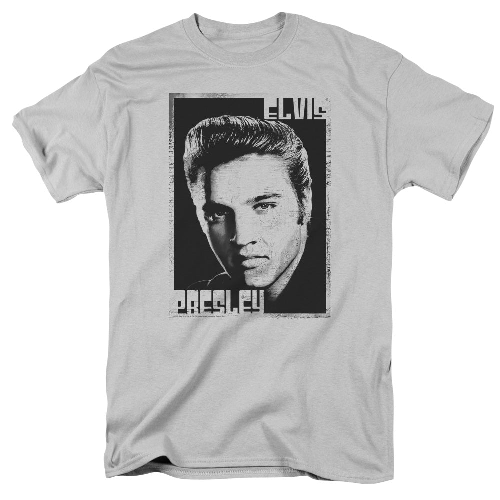 Elvis Presley - Graphic Portrait - Short Sleeve Adult 18/1 - Silver T-shirt