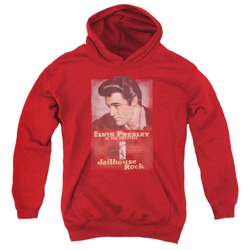 Elvis Presley - Jailhouse Rock Poster - Youth Pull-over Hoodie - Red