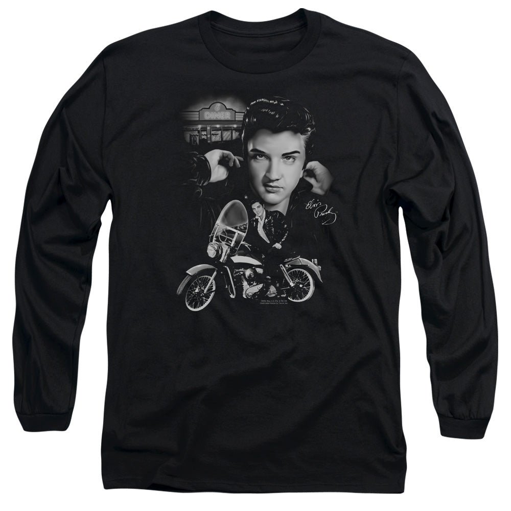 Elvis Presley - The King Rides Again - Long Sleeve Adult 18/1 - Black T-shirt