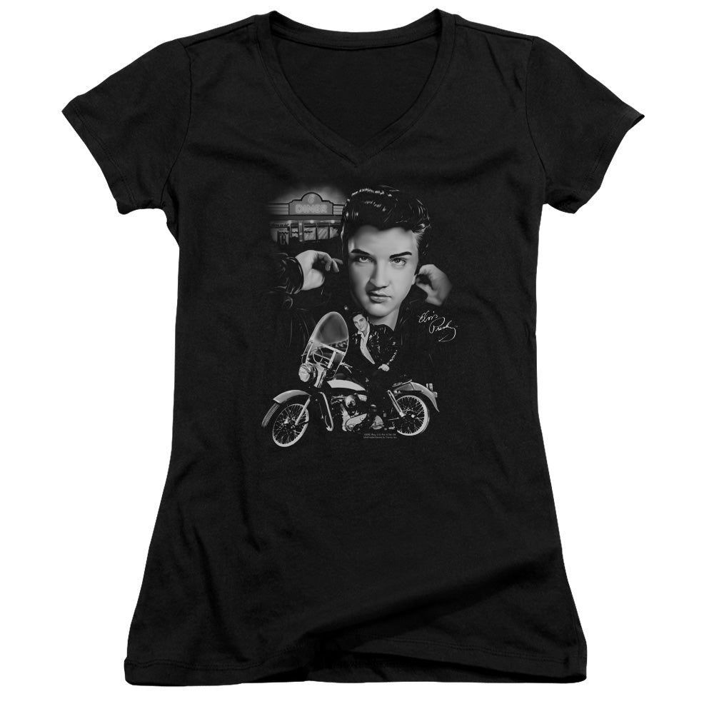 Elvis Presley The King Rides Again - Junior V-neck - Black