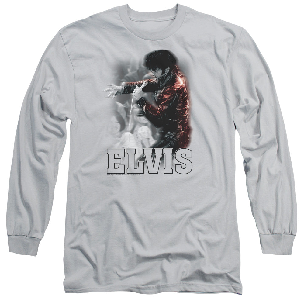 ELVIS PRESLEY BLACK LEATHER - L/S ADULT 18/1 - SILVER T-Shirt
