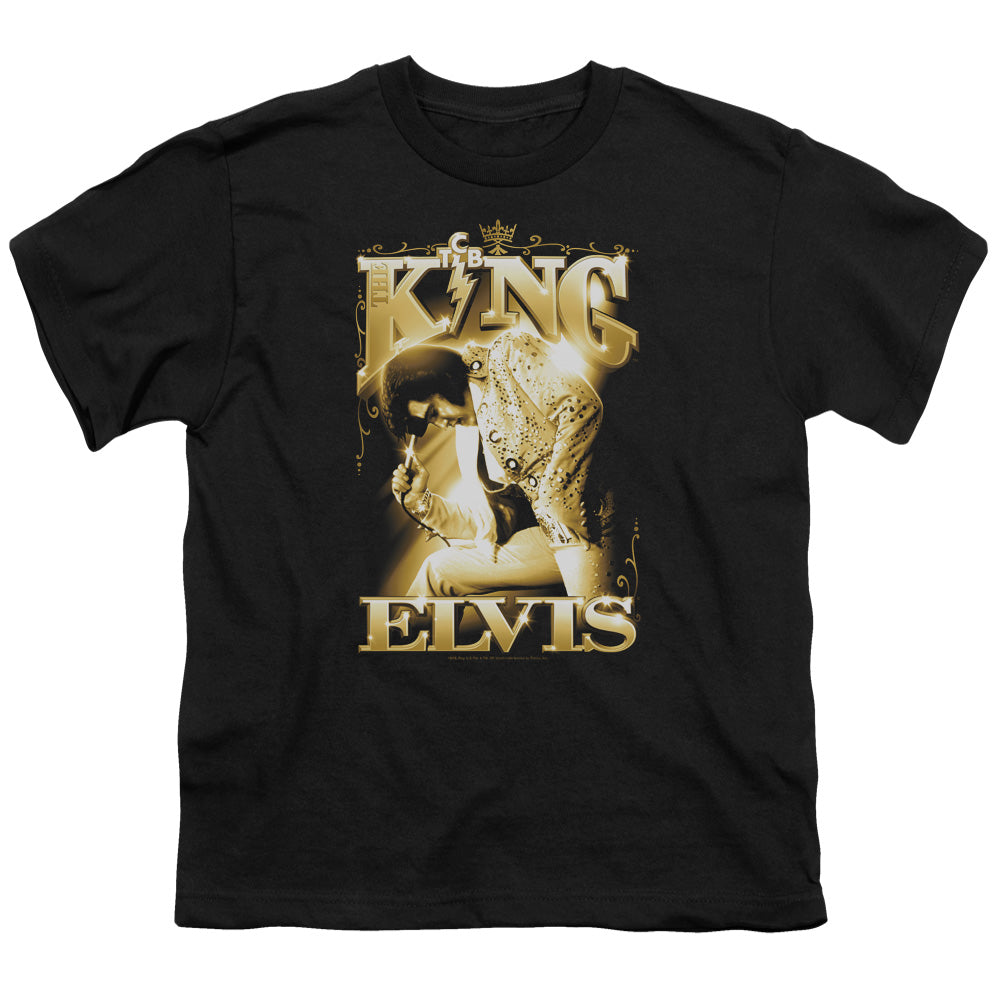 Elvis Presley - The King - Short Sleeve Youth 18/1 - Black T-shirt