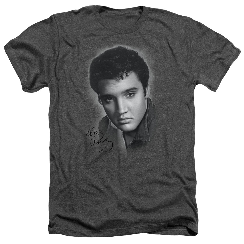 Elvis Presley - Grey Portrait - Adult Heather - Charcoal