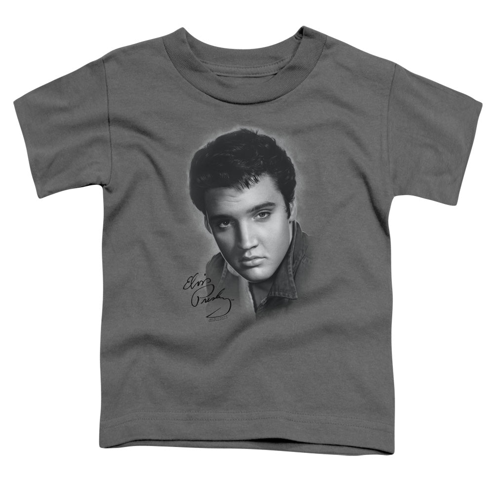 Elvis Presley - Grey Portrait - Short Sleeve Toddler Tee - Charcoal T-shirt