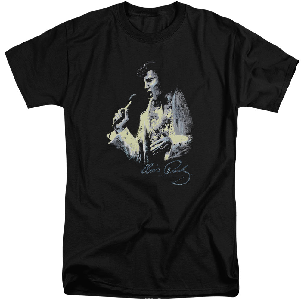 Elvis Presley - Painted King - Short Sleeve Adult Tall - Black T-shirt