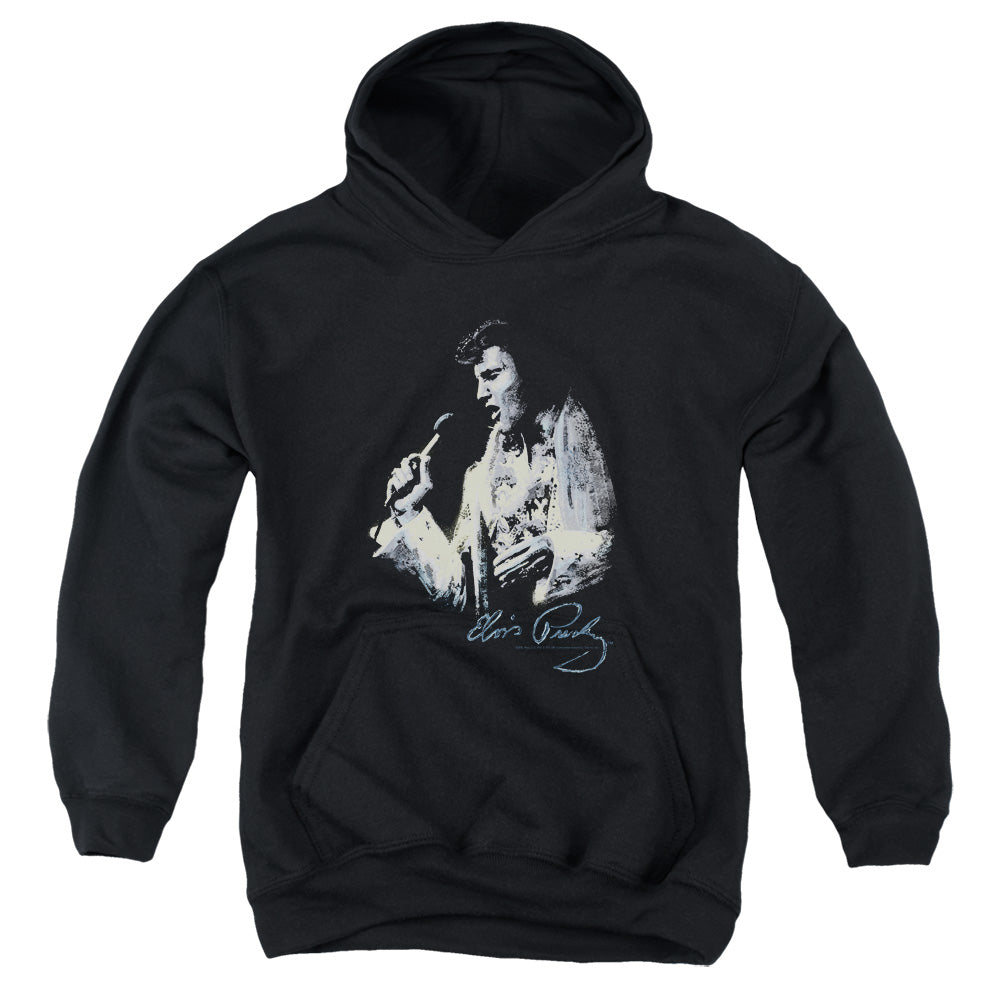 Elvis Presley - Painted King - Youth Pull-over Hoodie - Black