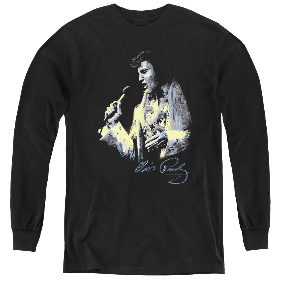 Elvis Presley Painted King - Youth Long Sleeve Tee - Black
