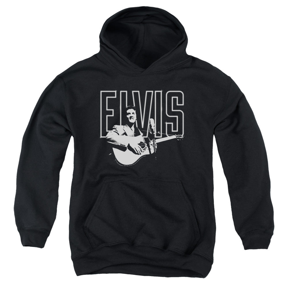 Elvis Presley White Glow-youth Pull-over Hoodie - Black