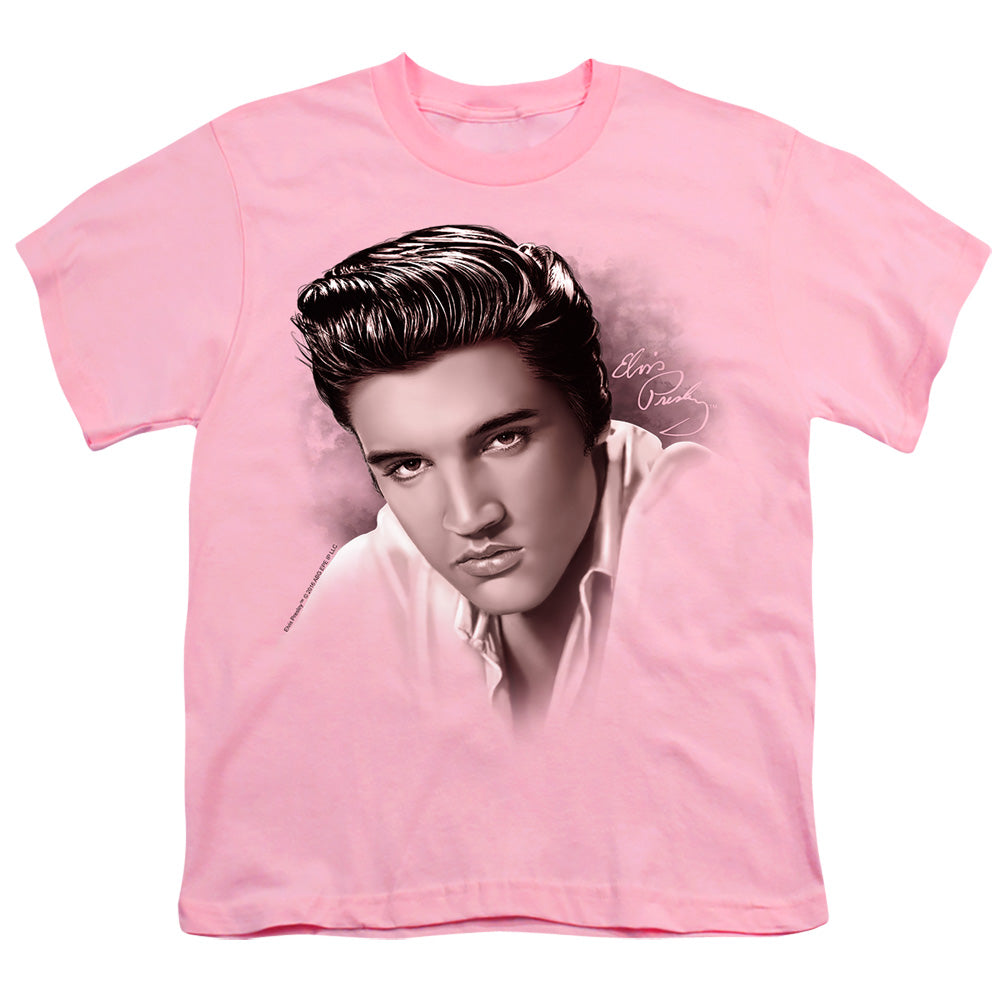 Elvis Presley - The Stare - Short Sleeve Youth 18/1 - Pink T-shirt