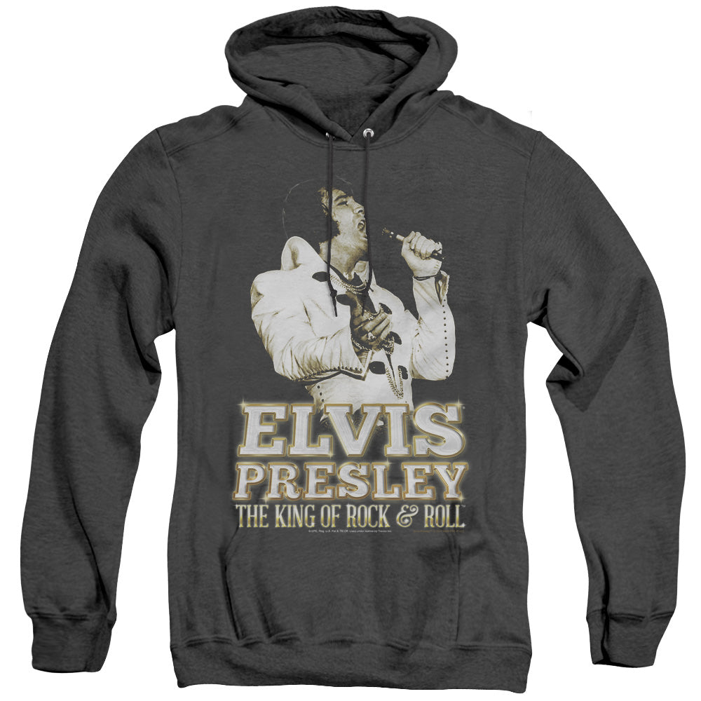 Elvis Presley - Golden - Adult Heather Hoodie - Black