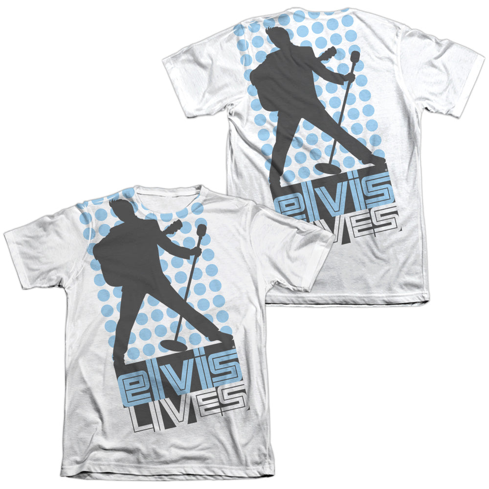 Elvis Presley - Livin Large (Front/back Print) - Adult 65/35 Poly/cotton Short Sleeve Tee - White T-shirt