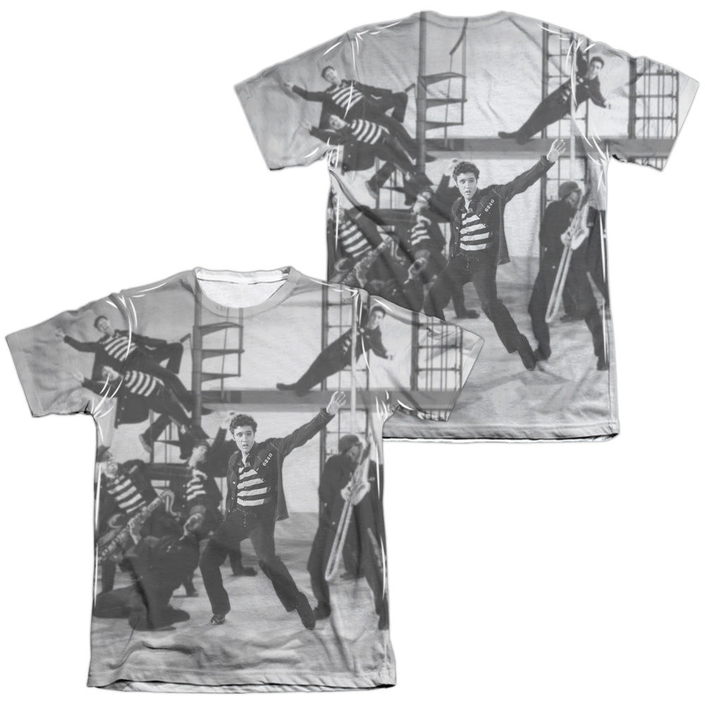 ELVIS PRESLEY JUBILANT FELONS (FRONT/BACK PRINT) - ADULT 65/35 POLY/COTTON S/S TEE - WHITE T-Shirt