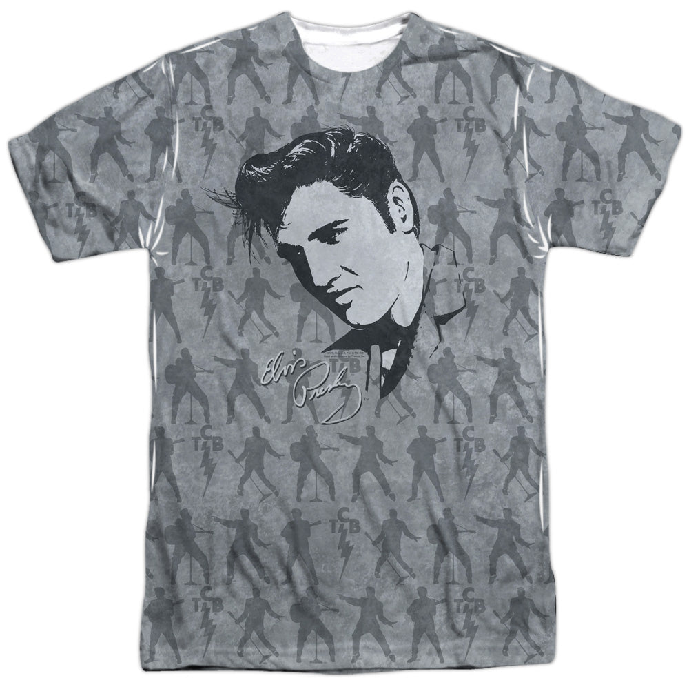 Elvis Presley - Down To Business - Short Sleeve Adult 100% Poly Crew - White T-shirt