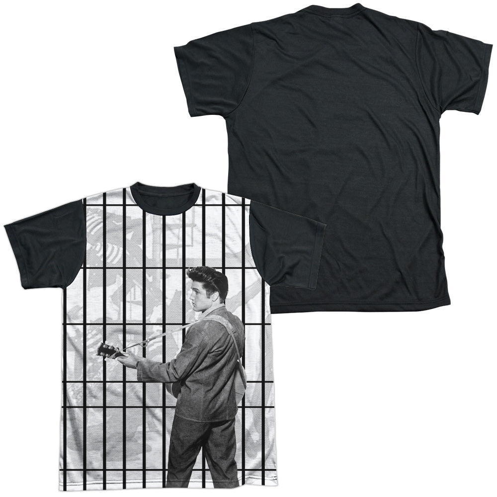 Elvis Presley - Whole Cell Block - Short Sleeve Adult White Front Black Back - White T-shirt