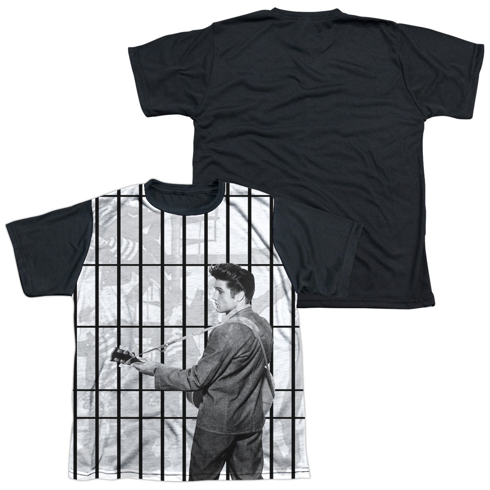 Elvis Presley - Whole Cell Block - Short Sleeve Youth White Front Black Back - White T-shirt