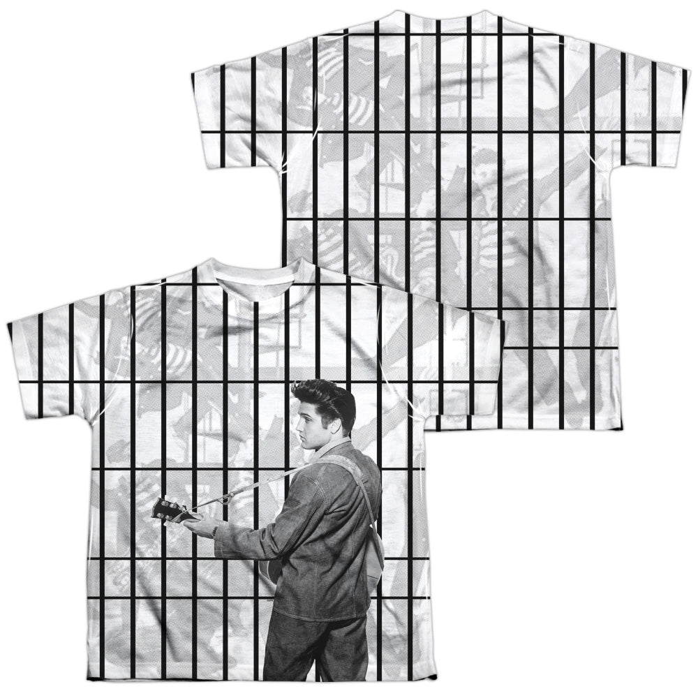 Elvis Presley - The Whole Cell Block - Short Sleeve Youth Poly Crew - White T-shirt