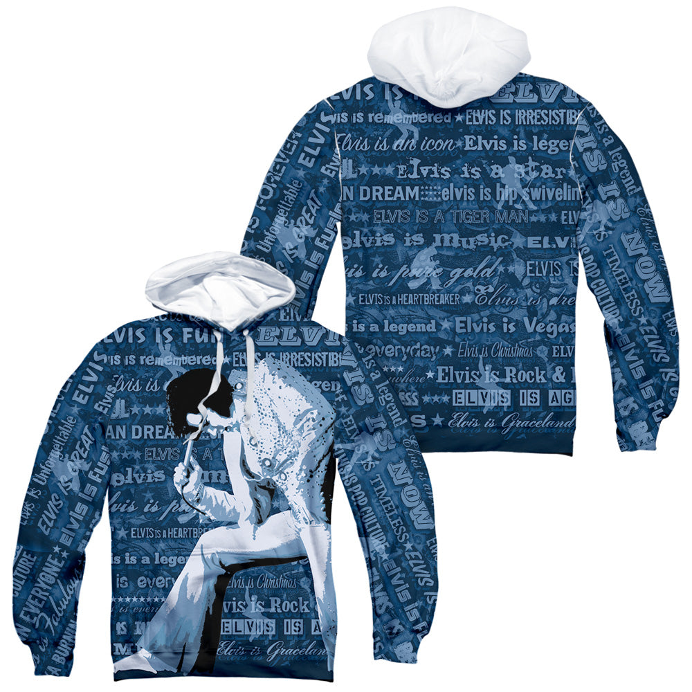 Elvis Presley - Is Everything (Front/back Print) - Adult Poly Pullover Hoodie - White