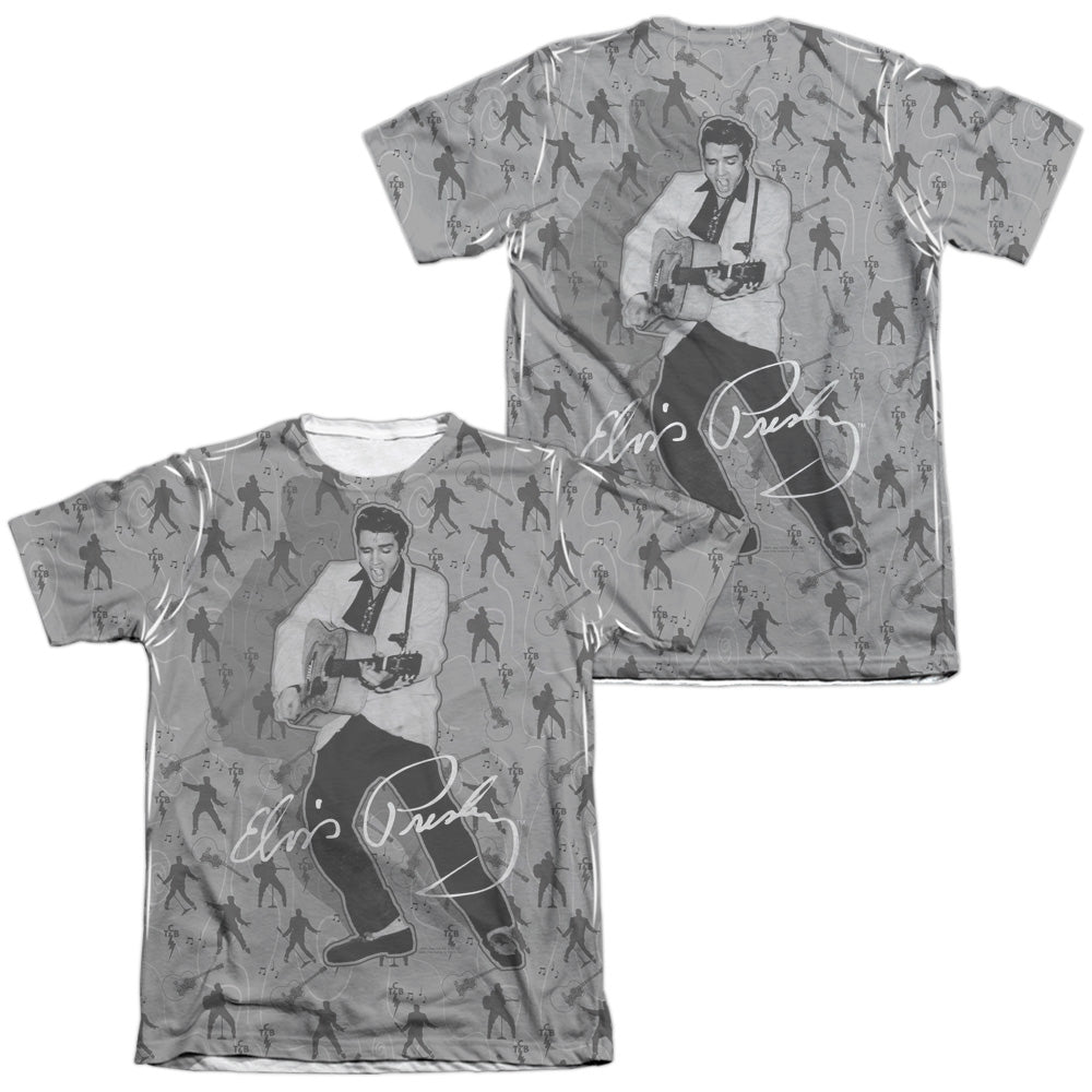 Elvis Presley - Rockin All Over (Front/back Print) - Adult Poly/cotton Short Sleeve Tee - White T-shirt