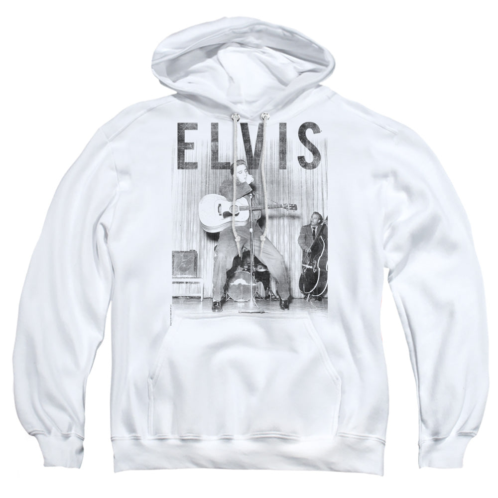 Elvis Presley - With The Band - Adult Pull-over Hoodie - White