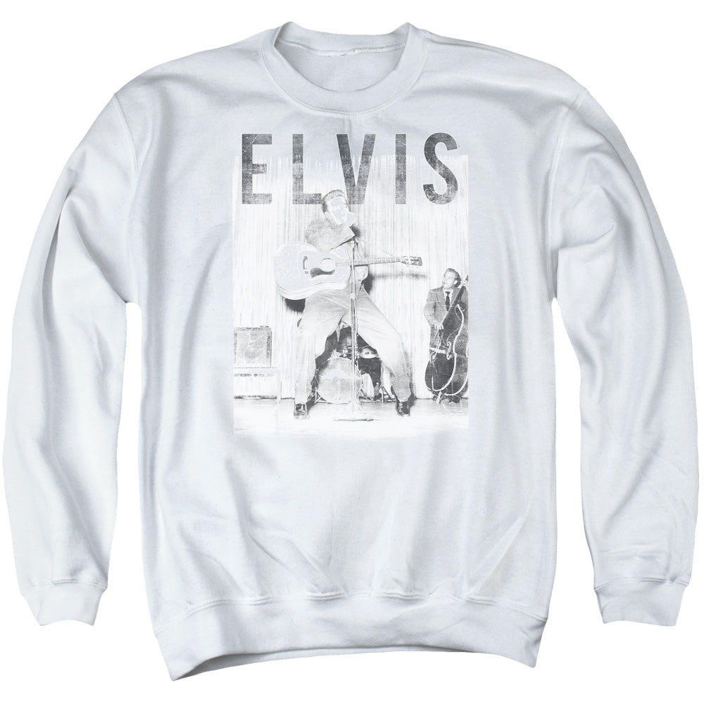 Elvis Presley - With The Band - Adult Crewneck Sweatshirt - White