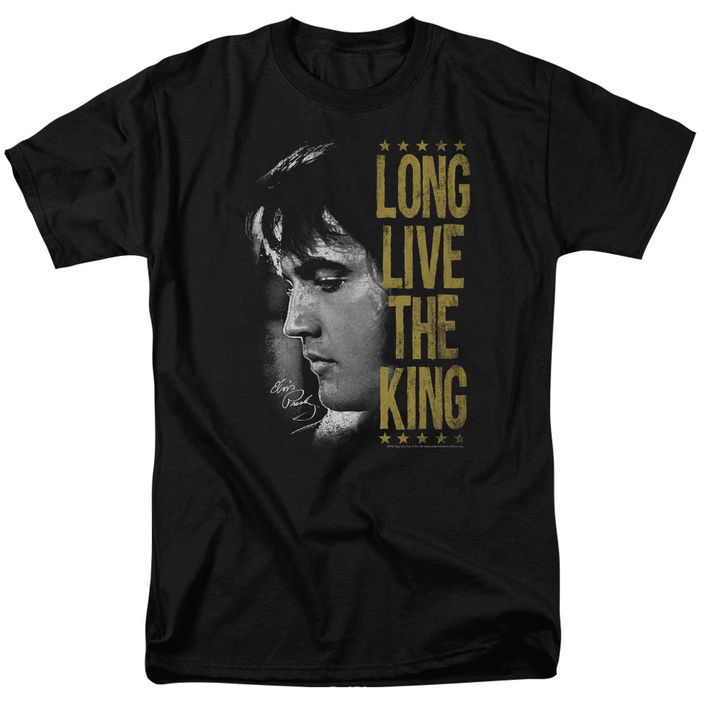 Elvis Presley - Long Live The King - Short Sleeve Adult 18/1 - Black T-shirt