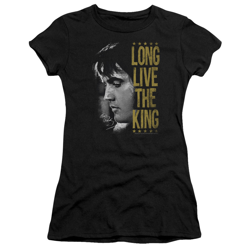 Elvis Presley - Long Live The King - Short Sleeve Junior Sheer - Black T-shirt