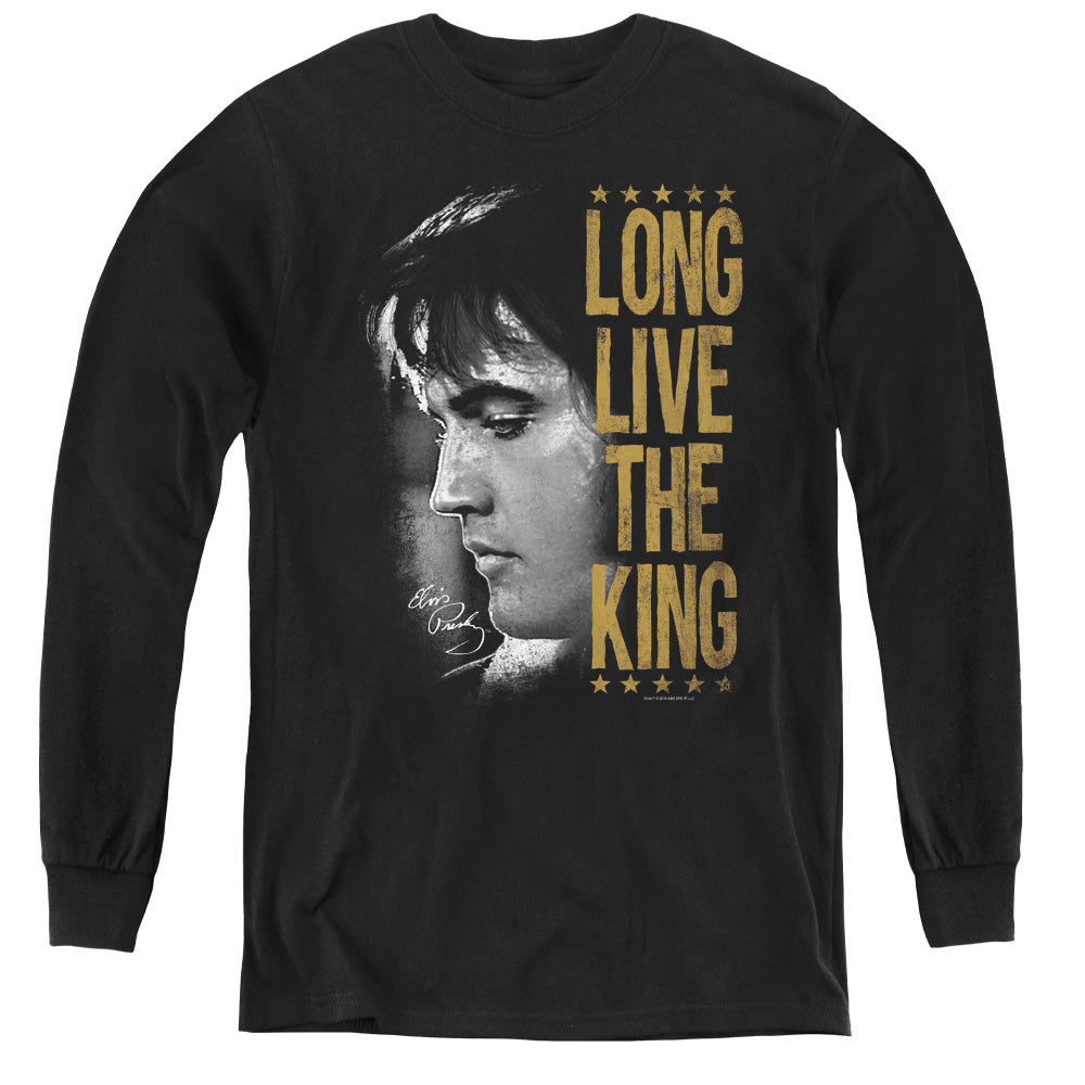 Elvis Presley - Long Live The King - Youth Long Sleeve Tee - Black