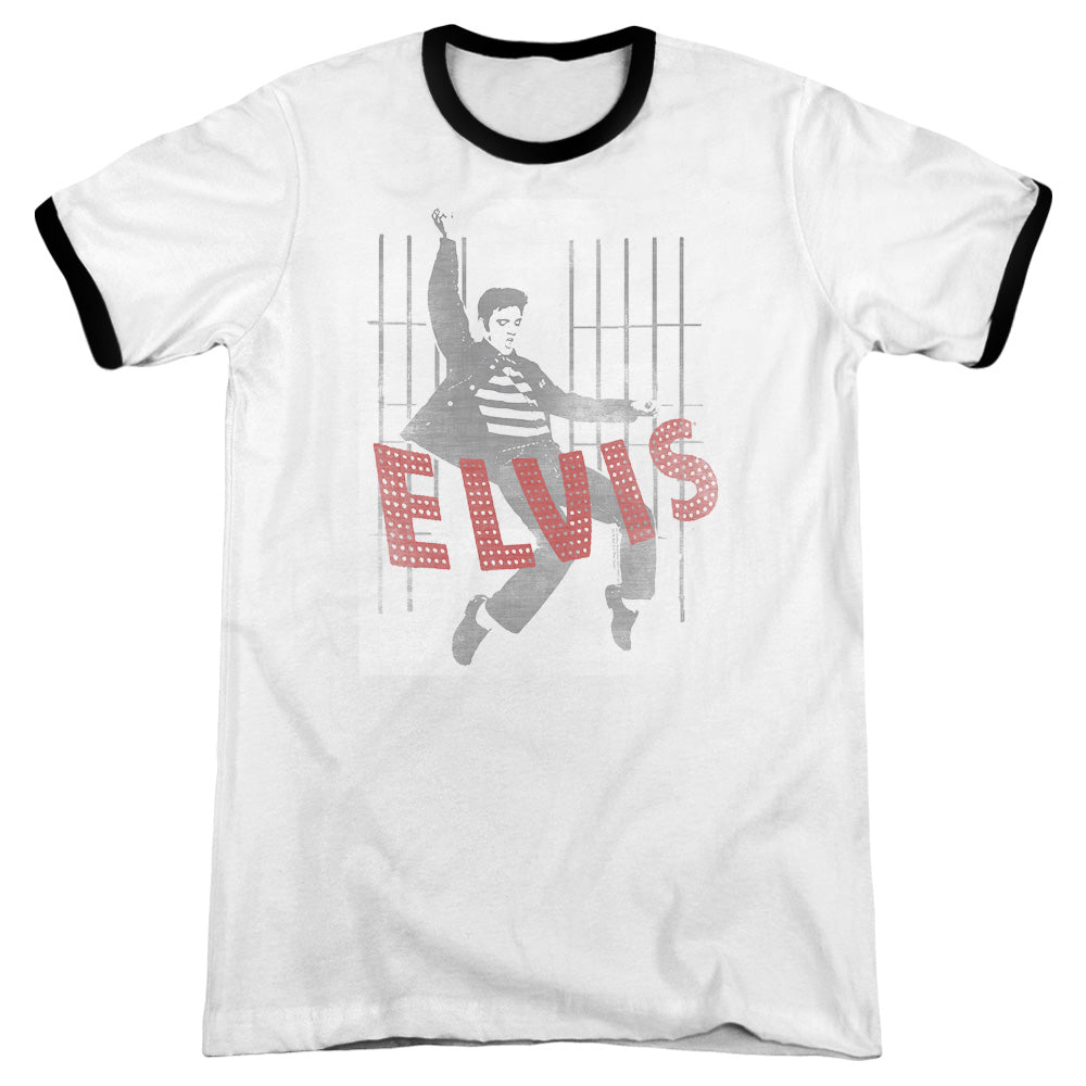 Elvis Presley - Iconic Pose - Adult Ringer - White/black